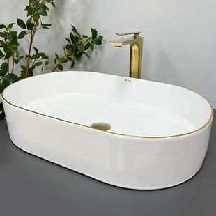 Умивальник (раковина) VBI VERONA 60 WHITE GOLD EDGE накладний