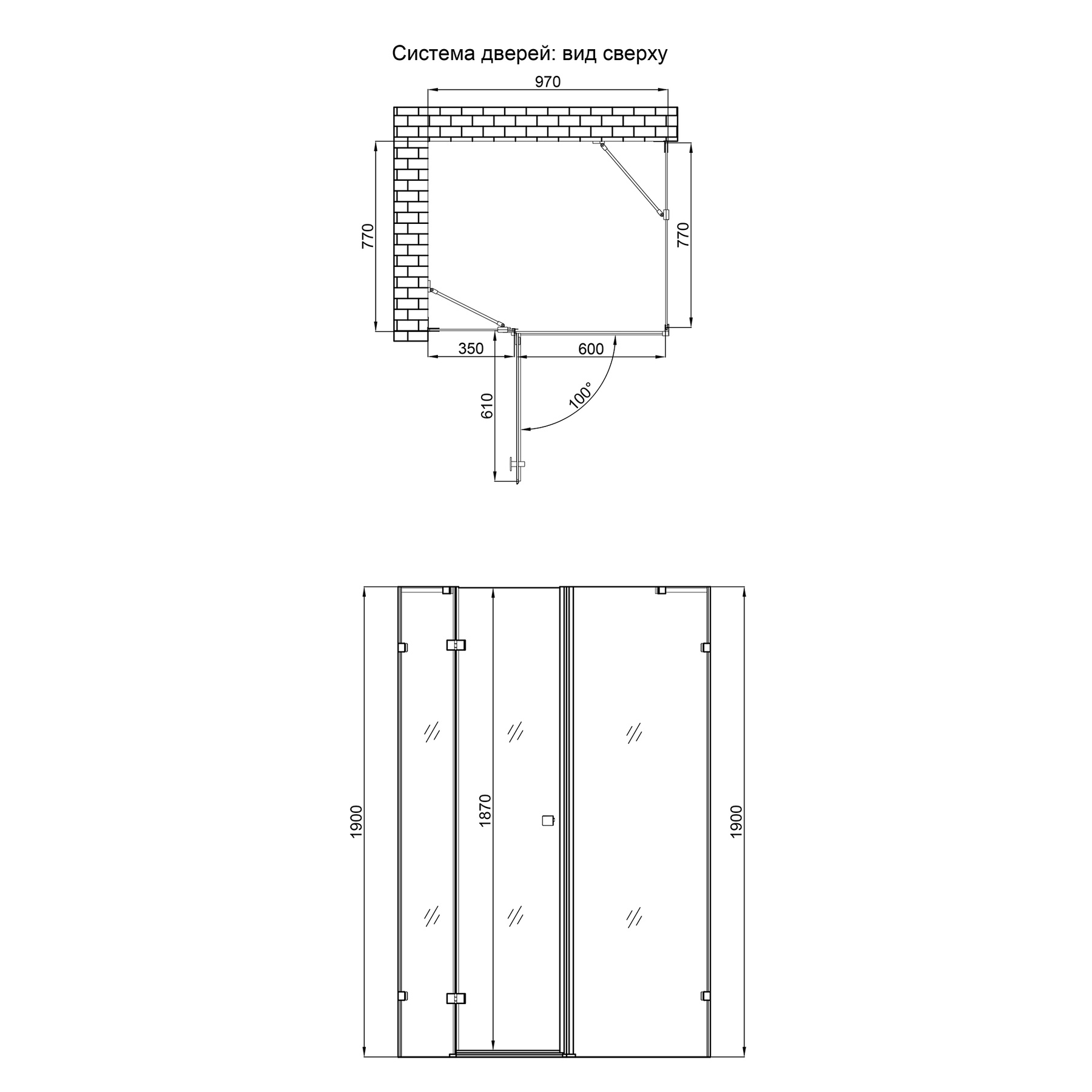 Душевая кабина Qtap Capricorn CRM1018RC6 100х80 см, стекло Clear 6 мм, CalcLess, без поддона