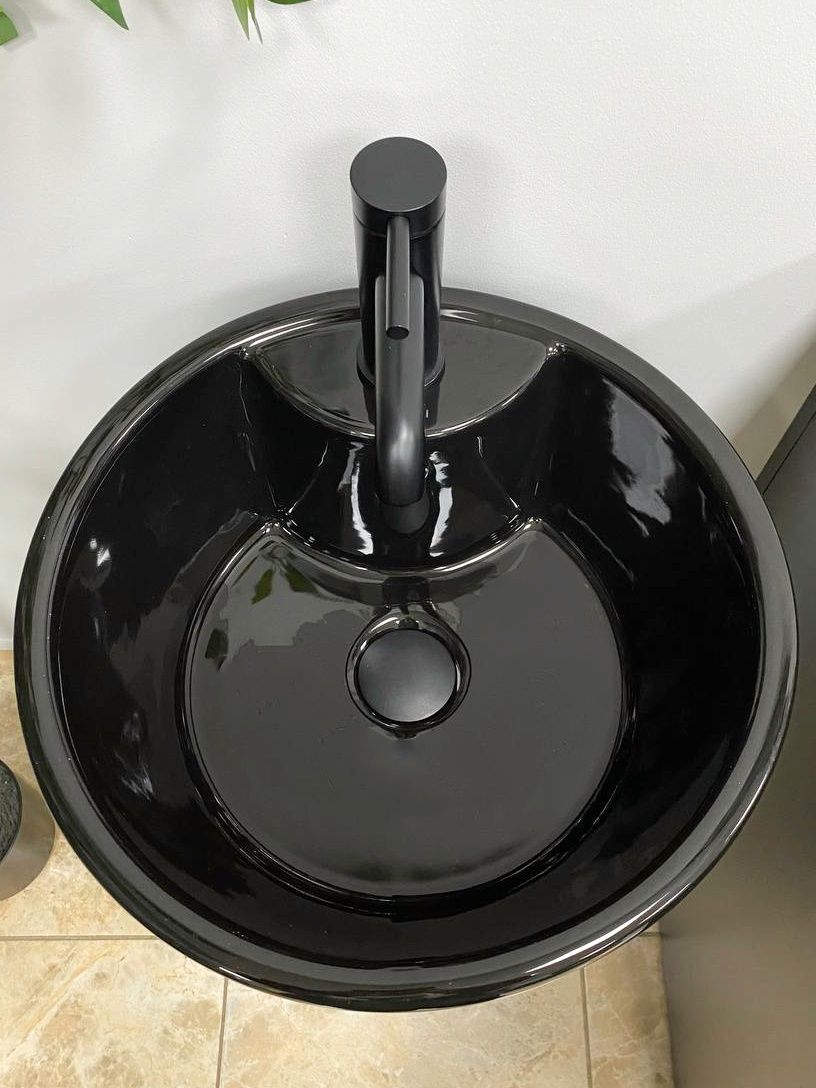 Умивальник (раковина) VBI BOLONIA BLACK GLOSSY підлоговий