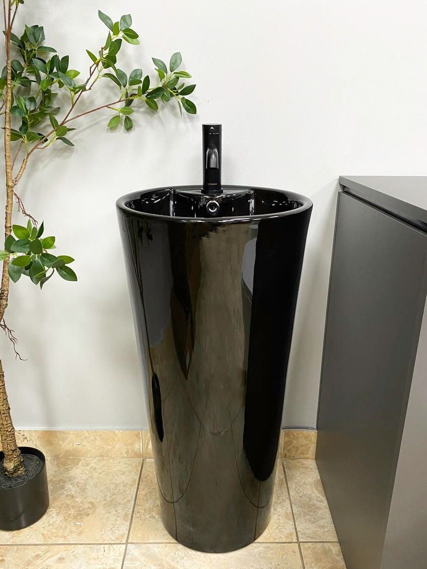 Умивальник (раковина) VBI BOLONIA BLACK GLOSSY підлоговий
