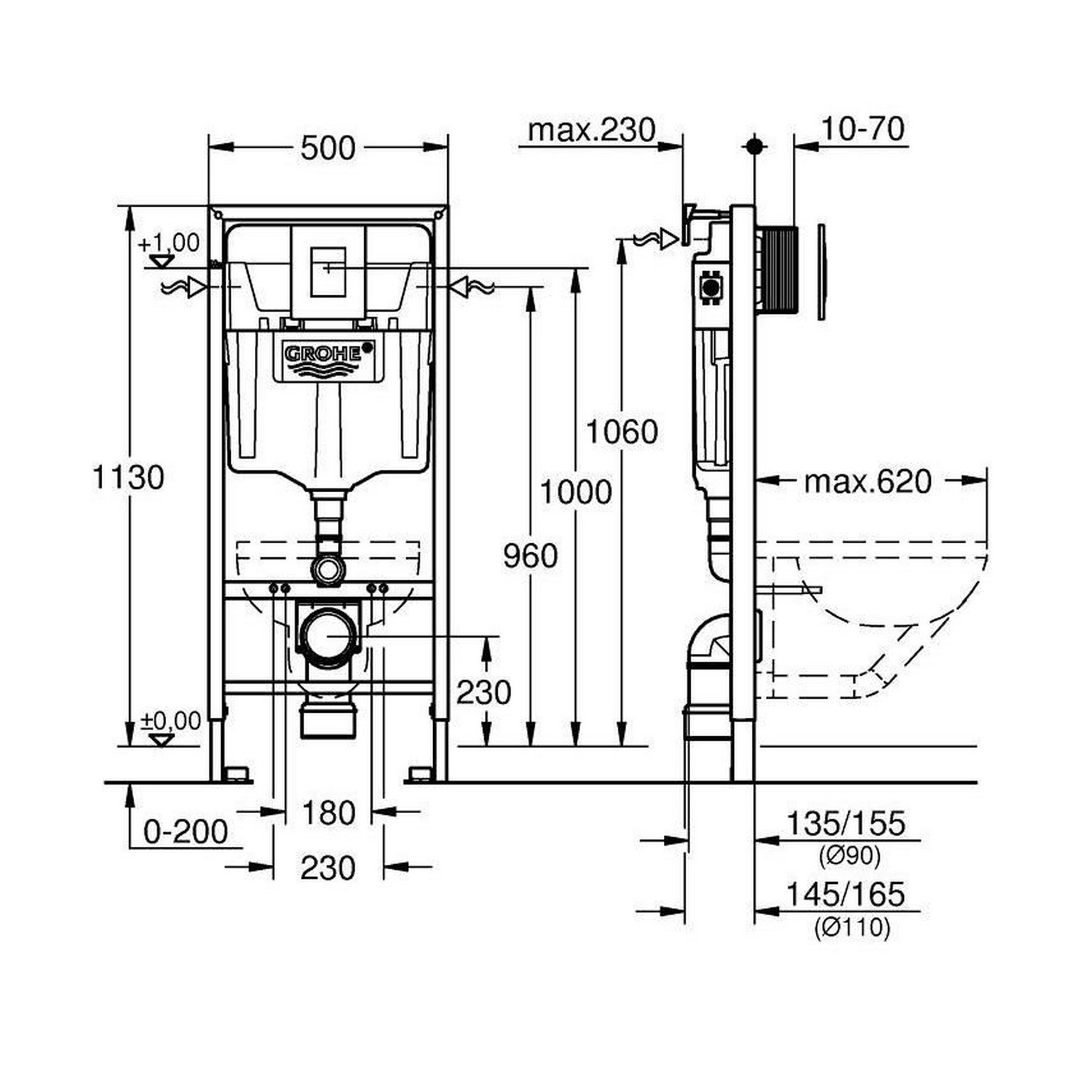 Инсталляция для унитаза Grohe Rapid SL 3 в 1 38772001