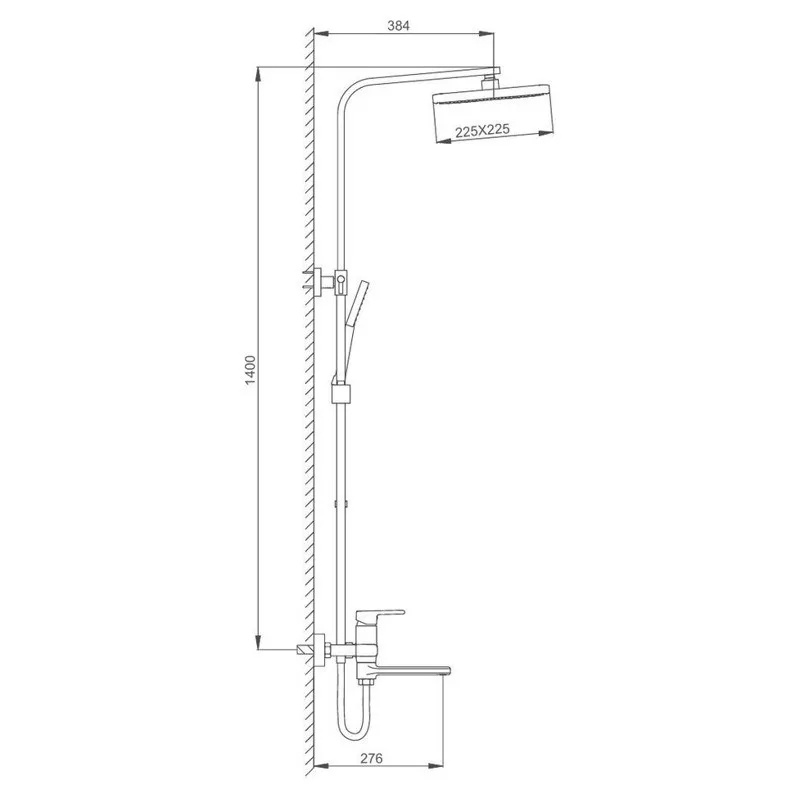 Душевая система Frap F2460 поворотное излияние Хром (1038906)