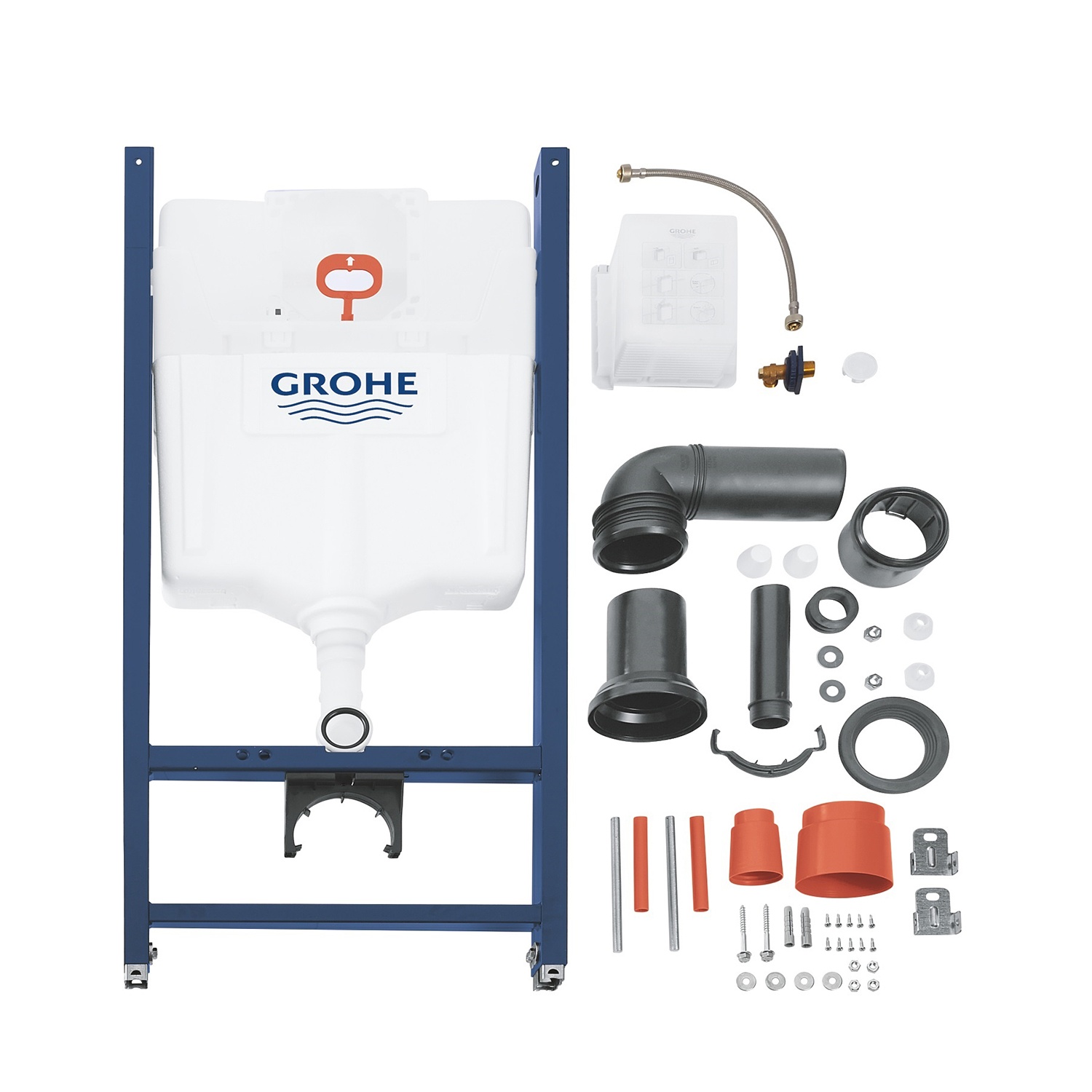 Комплект 4 в 1: Инсталяция GROHE Rapid SL 3 в 1 3884966Q + Унитаз безободковый Kroner Harz WHI493736 RIMLESS с сиденьем Slim Duroplast / Soft-close / Quick relase KH493736WHIR (3884966KH493736)