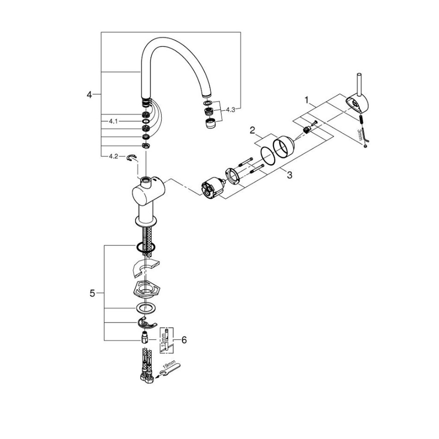 Смеситель для кухни Grohe Minta 32917000