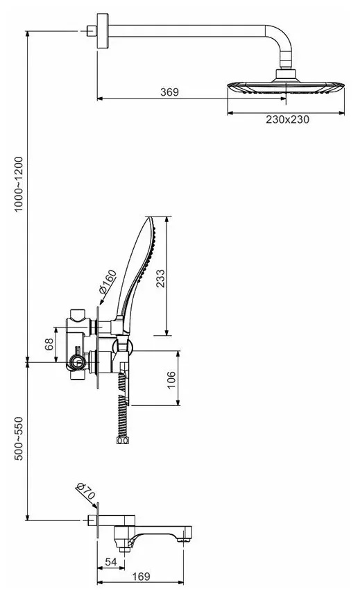 Душова система GAPPO G7148-8 Білий/Хром (1034074)