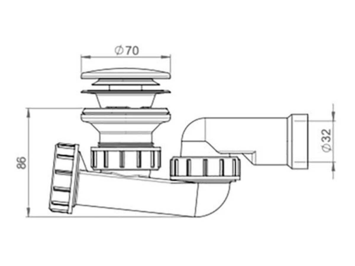 Сифон для ванны D52/D32 мм (3212007)