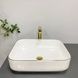 Умивальник (раковина) VBI PALERMO WHITE ROSE GOLD EDGE накладний