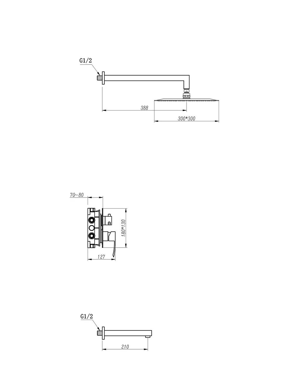 Душова система GAPPO G7102 Хром (1037427)